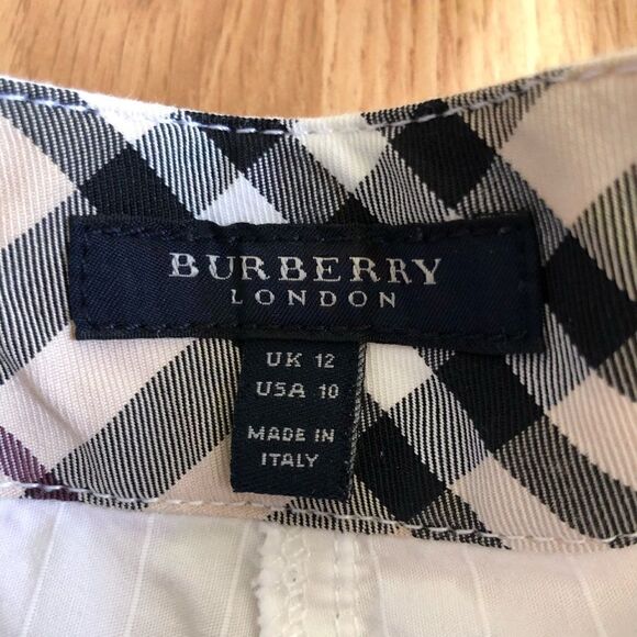 Burberry London White Cotton Trouser Pants Wide Leg Made in Italy - Picture 5 of 13